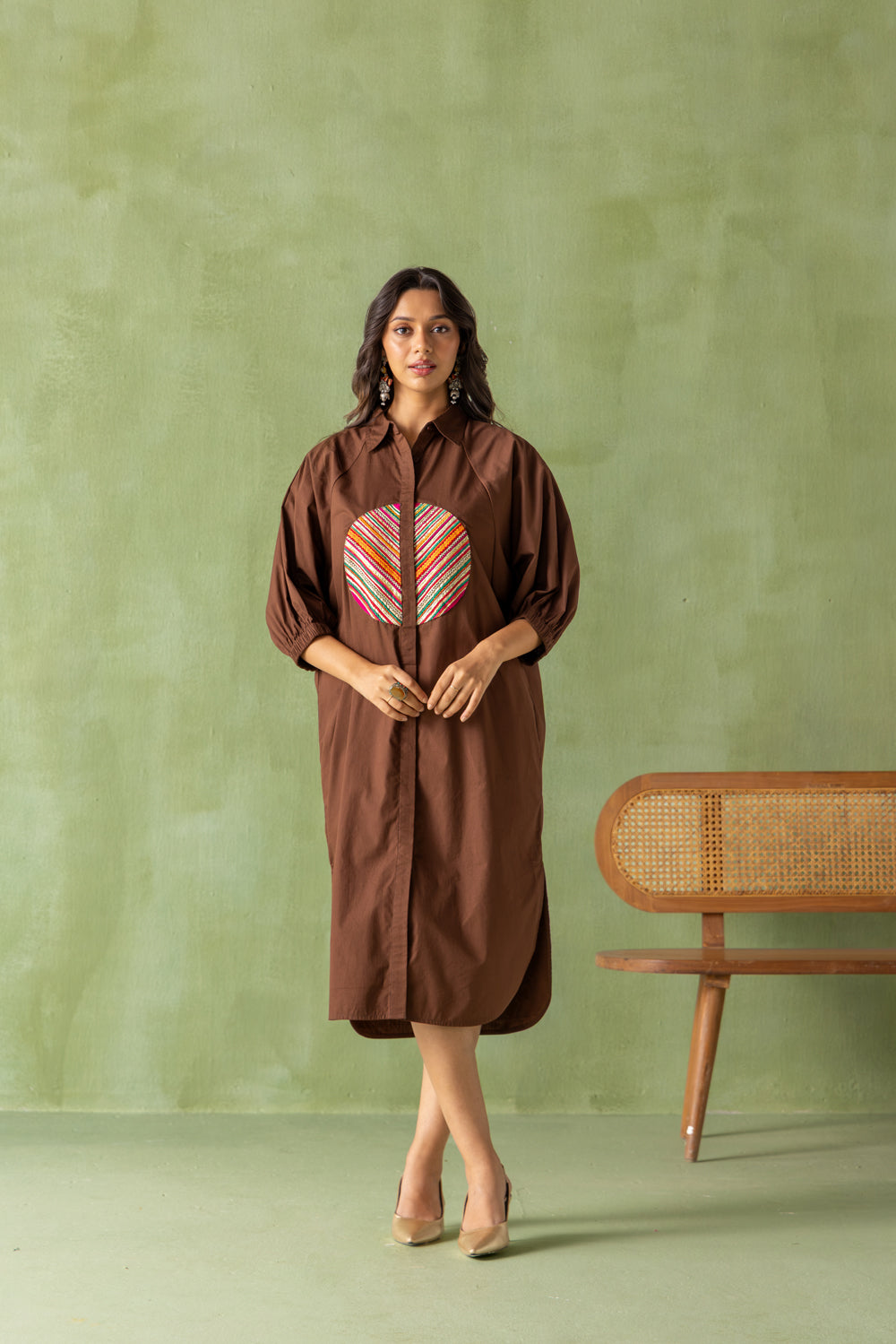 Dia Dress Brown Split Circle