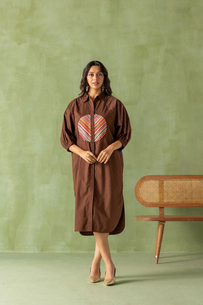 Dia Dress Brown Split Circle