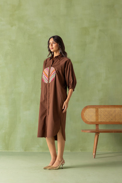 Dia Dress Brown Split Circle