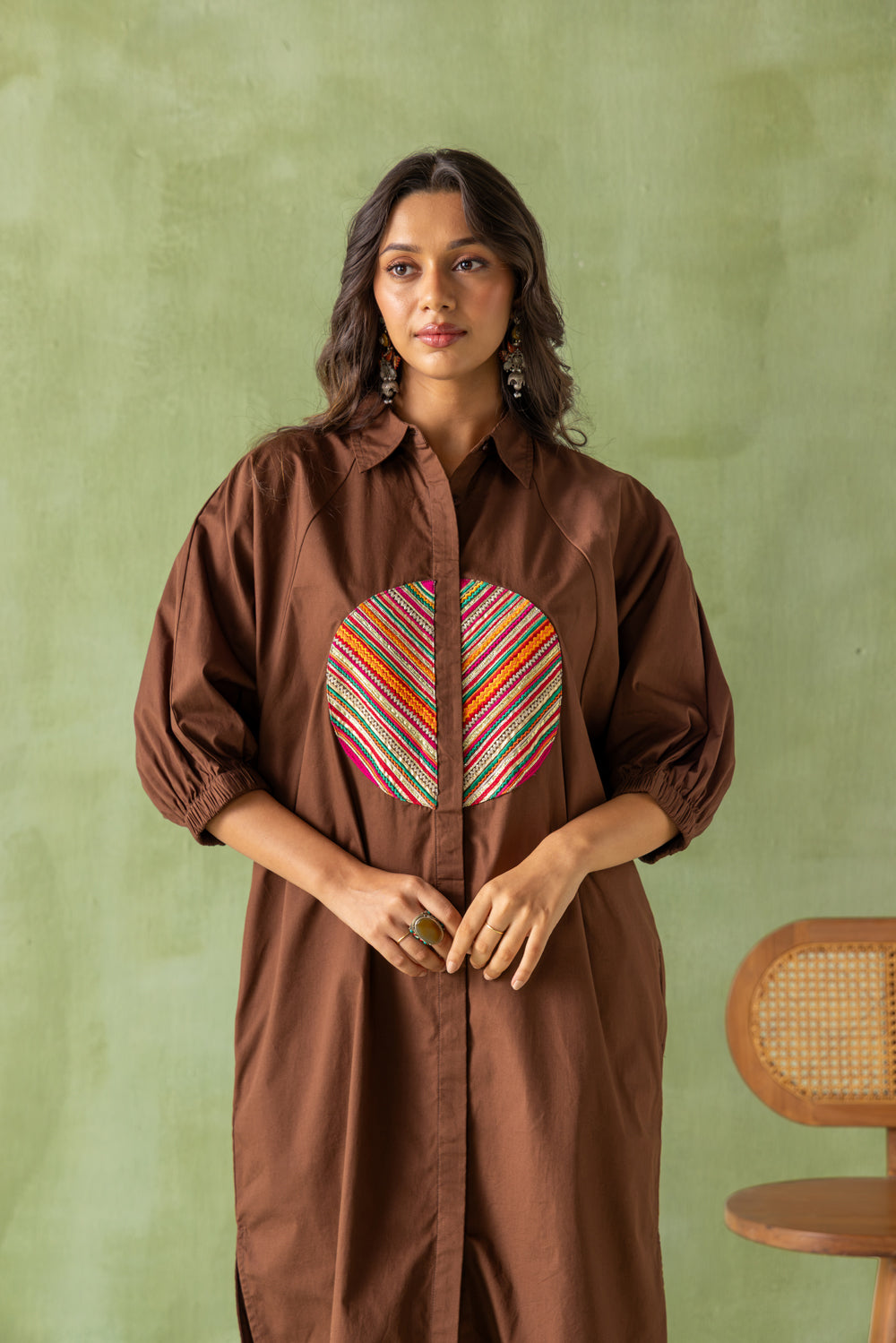 Dia Dress Brown Split Circle