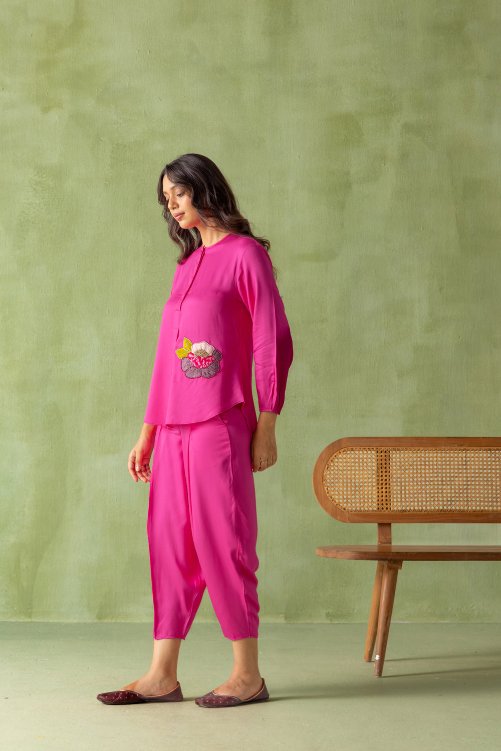 Olena Co-ord Pant Set Dark Pink Petalia