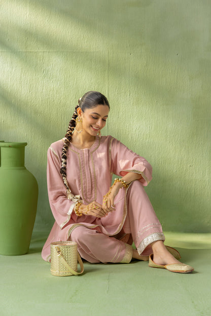 Reva Kurta Salwar Set Light Pink Gota