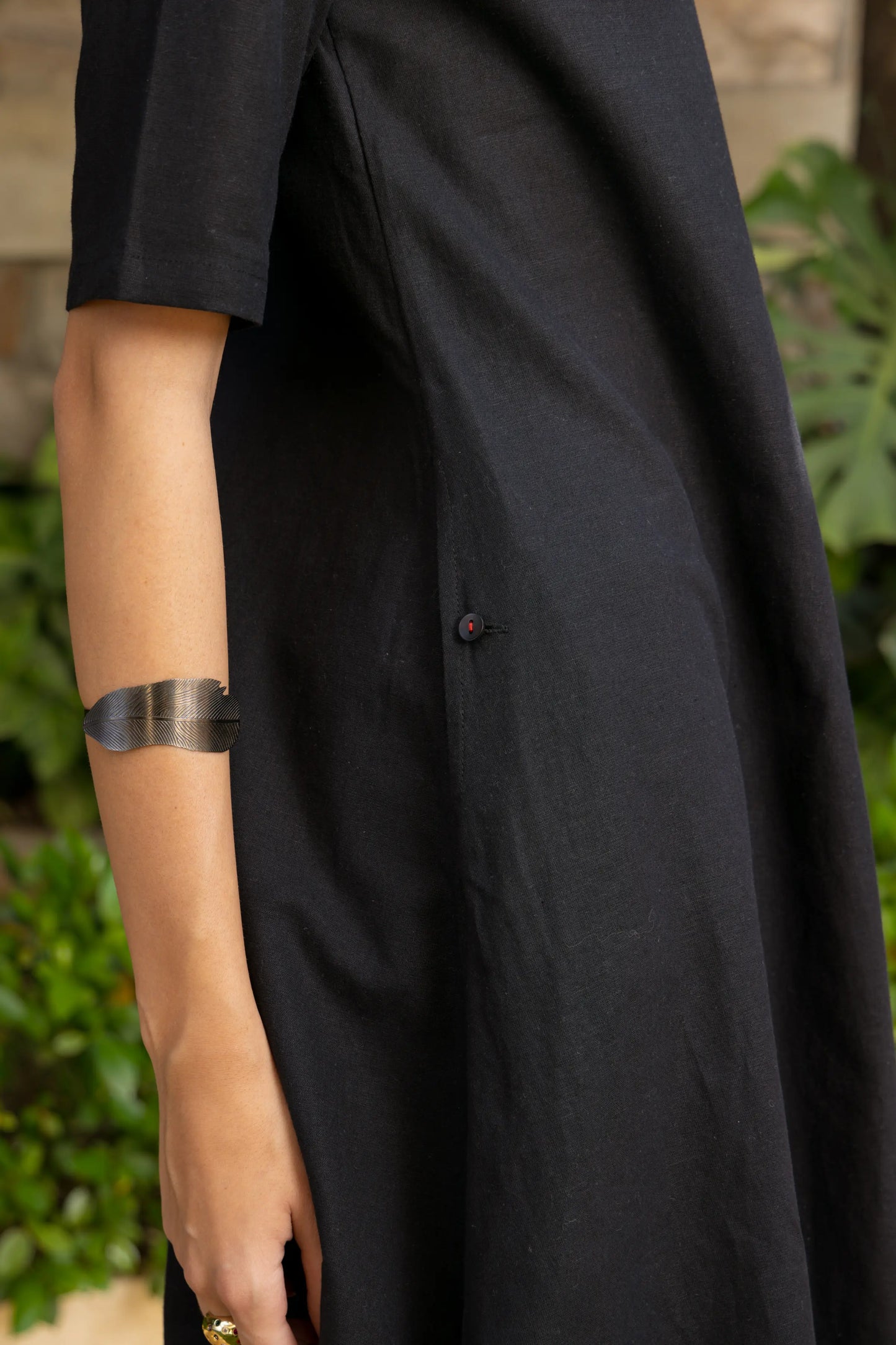 Rose Kurta Pant Set Black Vivid Parrot
