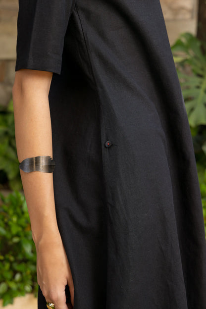 Rose Kurta Pant Set Black Vivid Parrot