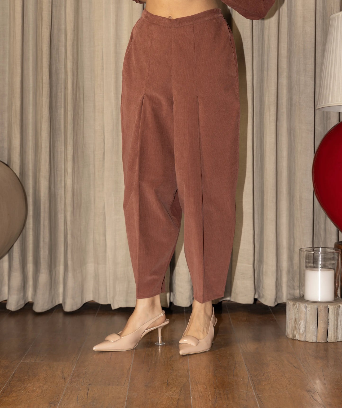 Olena Co-ord Pant Set Rust Flora