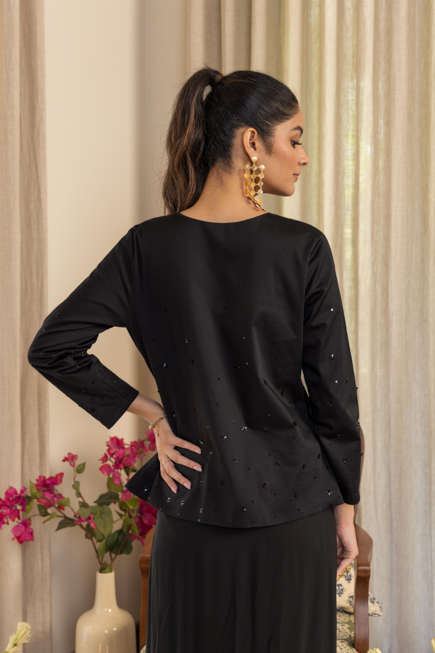 EBONY  - THREE PIECE JACKET SET BLACK