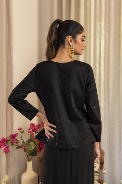 EBONY  - THREE PIECE JACKET SET BLACK