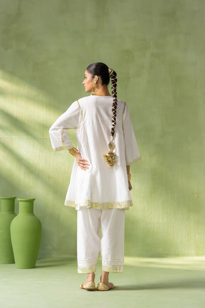 Reva Kurta Salwar Set White Gota