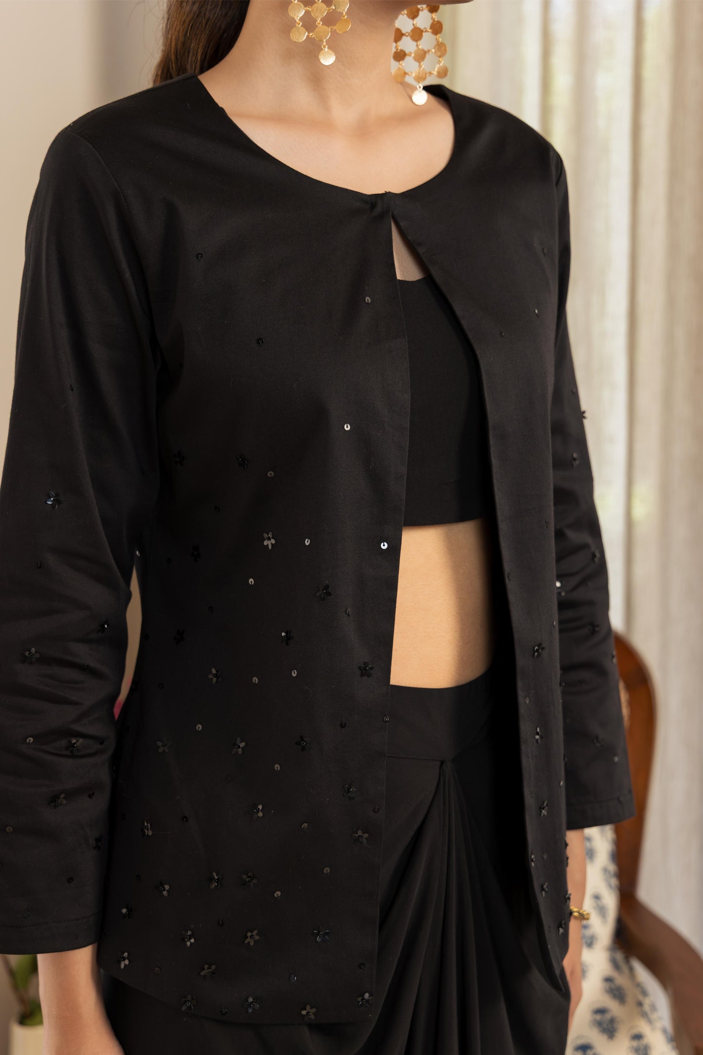 EBONY  - THREE PIECE JACKET SET BLACK