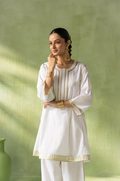 Reva Kurta Salwar Set White Gota