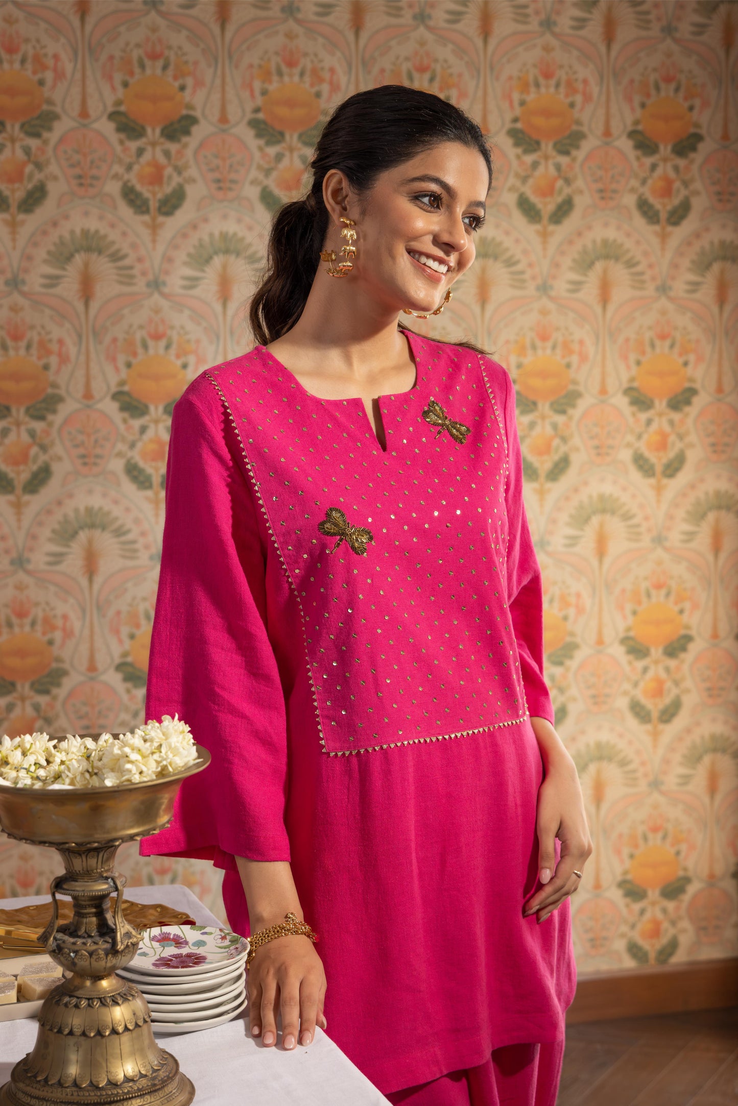 ALORA BUTTERFLY - KURTA SET PINK