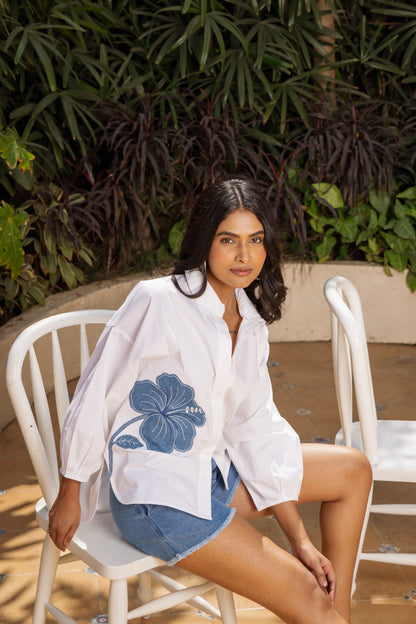 Duo Shirt White Hibiscus