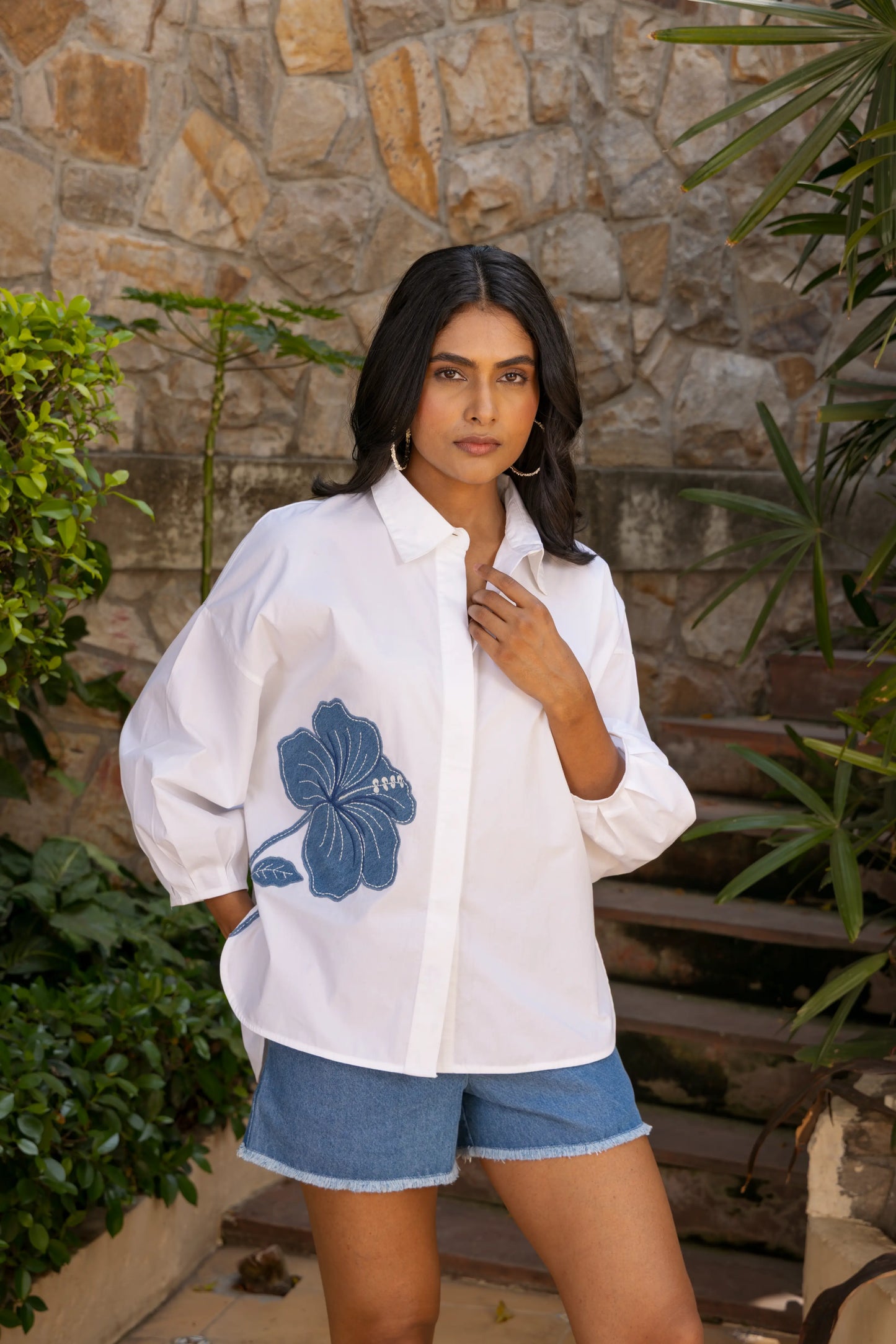 Duo Shirt White Hibiscus