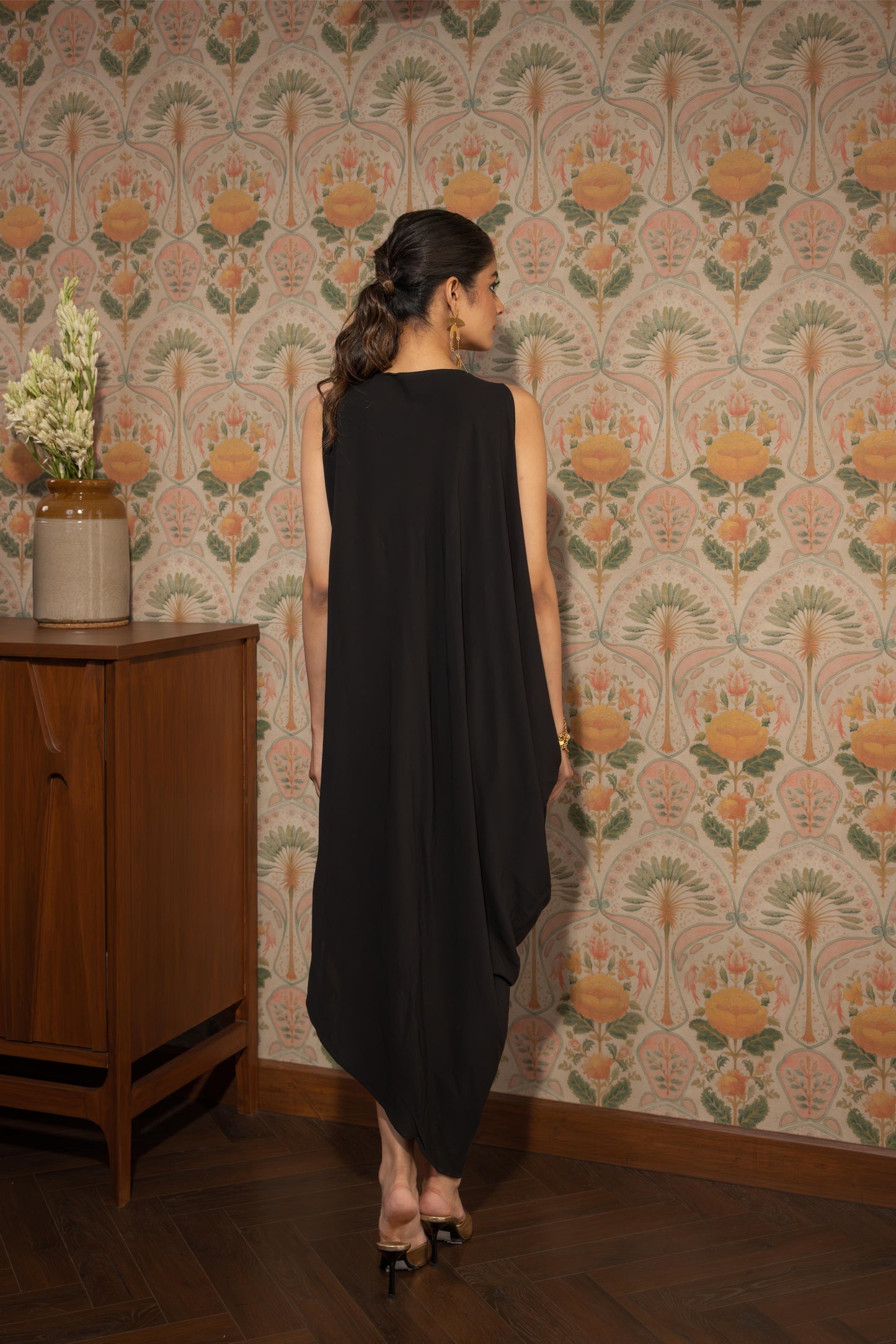 STARLIGHT - COWL DRESS BLACK