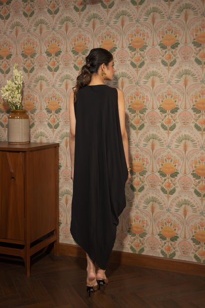 STARLIGHT - COWL DRESS BLACK