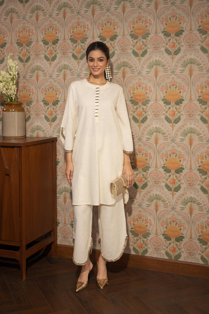 NOOR - KURTA AND PANT SET IVORY