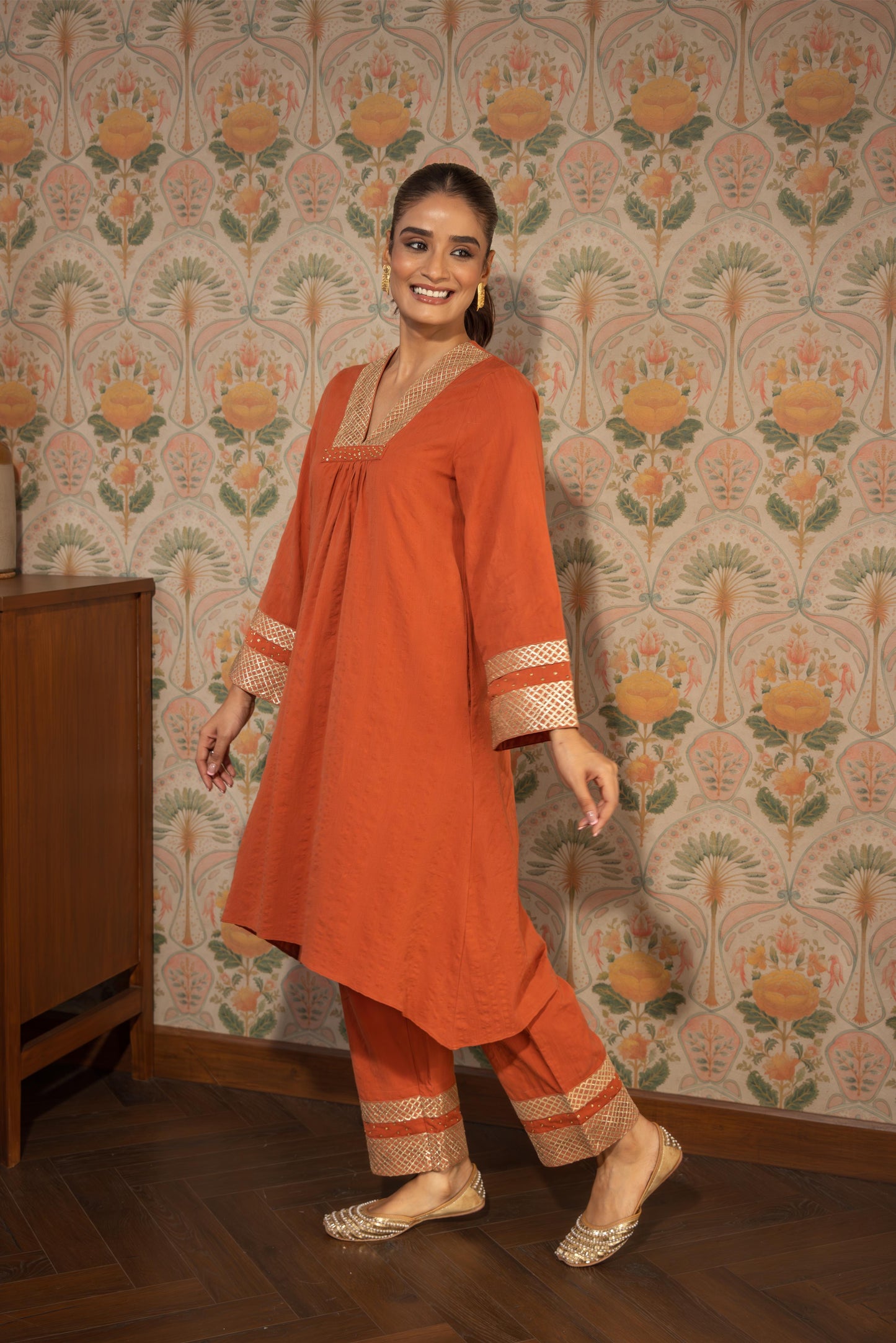 NIA - KURTA AND PANT SET RUST