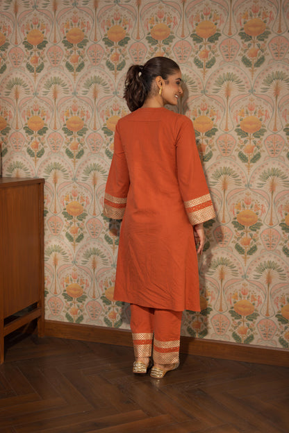 NIA - KURTA AND PANT SET RUST
