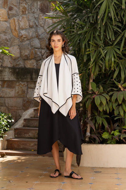 Eva Edge Dress Black And White Dot Boota