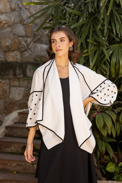 Eva Edge Dress Black And White Dot Boota