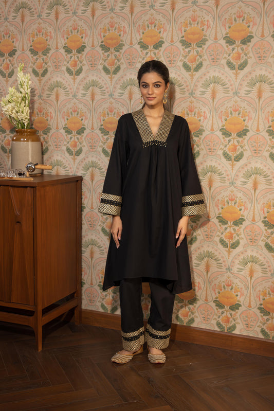 NIA - KURTA AND PANT SET BLACK
