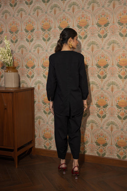 FLORIAN LINEN - CO-ORD SET BLACK