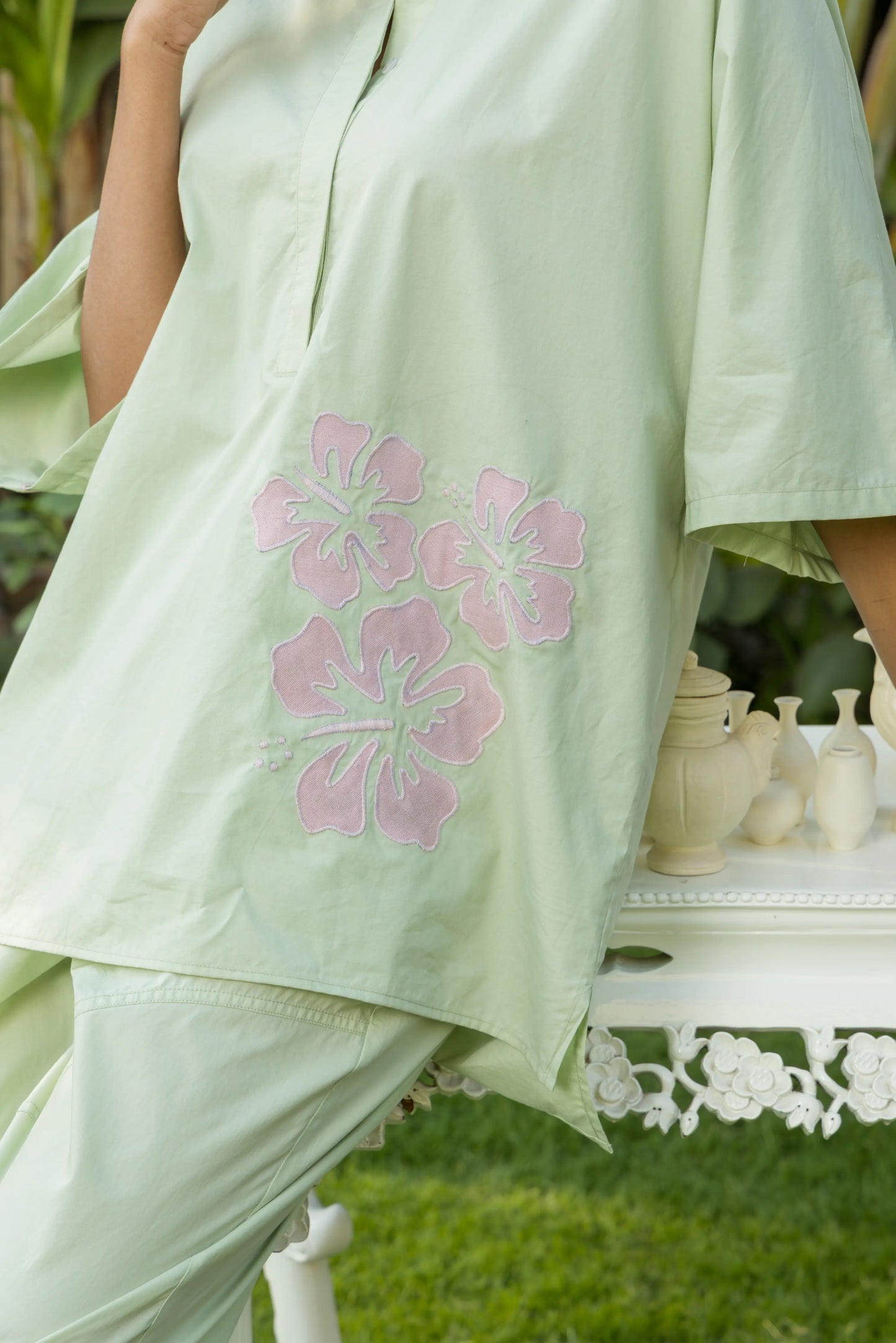 Bloomelle Co-ord Pant Set Light Green Trio Pop