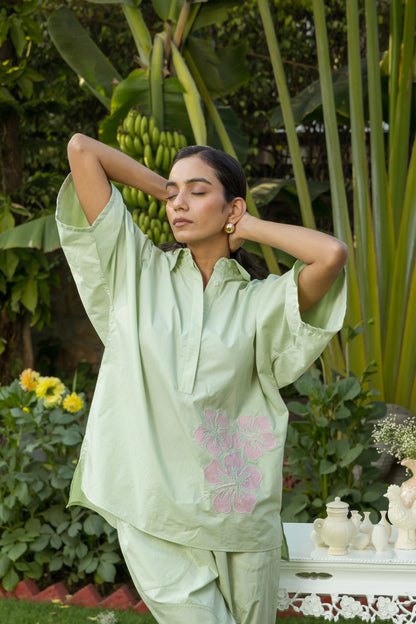 Bloomelle Co-ord Pant Set Light Green Trio Pop