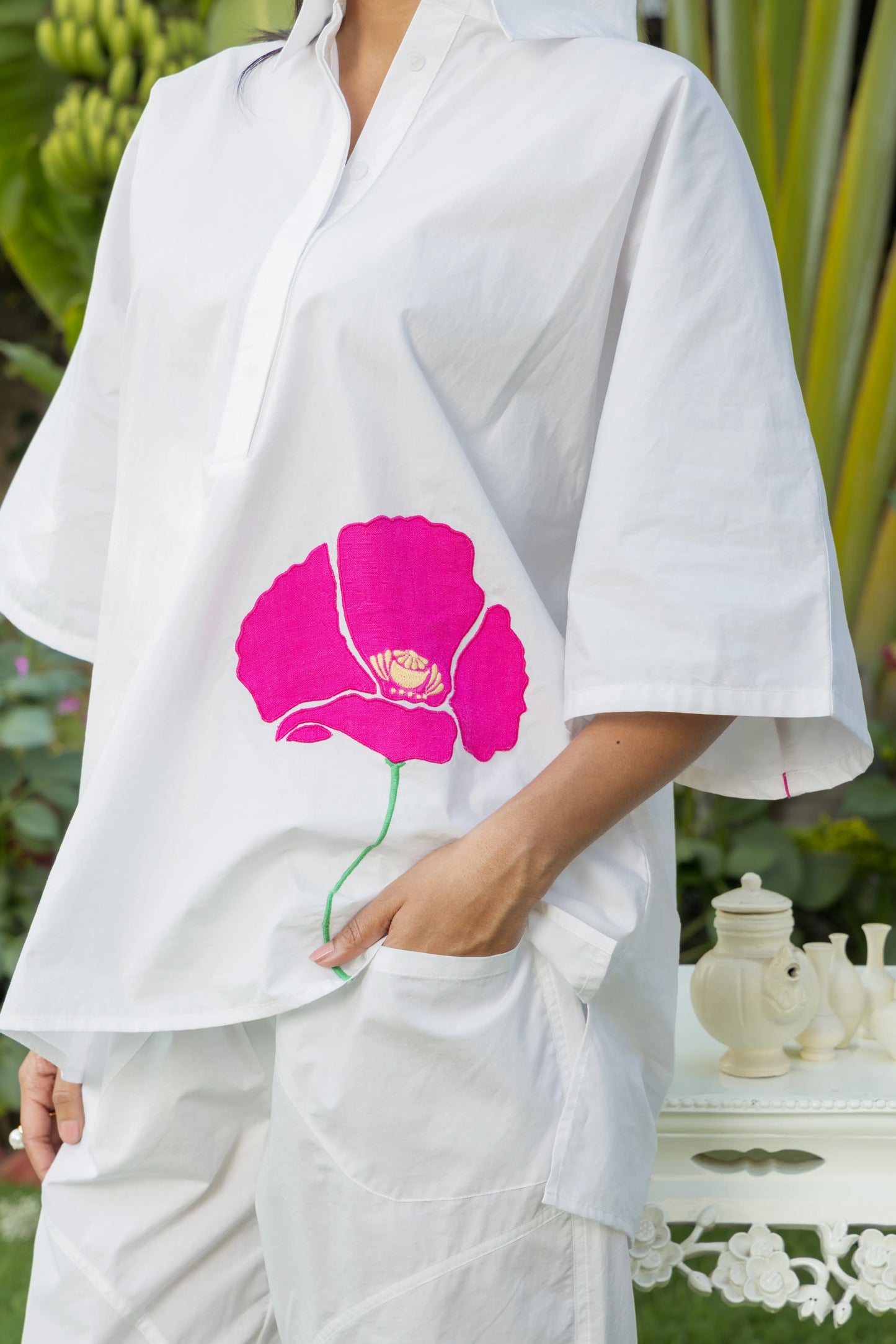 Bloomelle Co-ord Pant Set White Petal Pop
