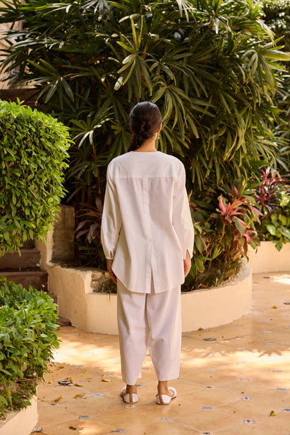 Olena Co-ord Pant Set White Toucan