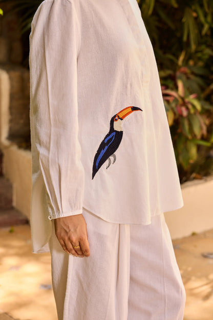 Olena Co-ord Pant Set White Toucan