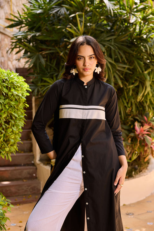 Lily Kurta Dress - Black