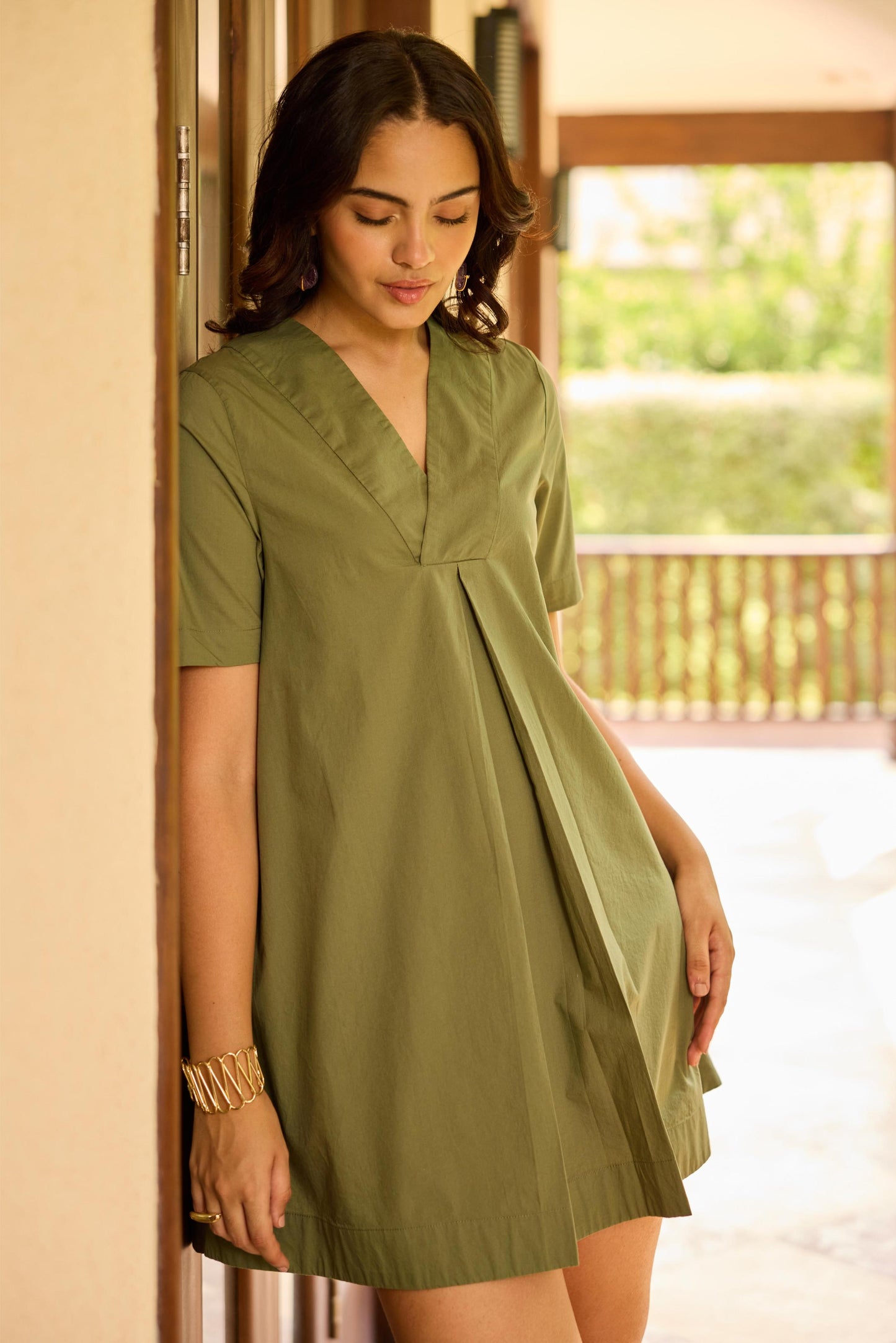Joyce Skater dress - Olive Green