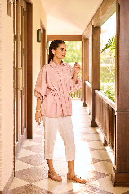 Poppy Poplin Shirt - Dusty Pink