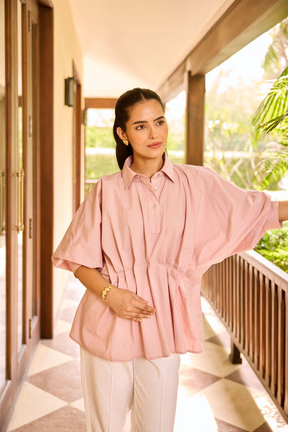Poppy Poplin Shirt - Dusty Pink