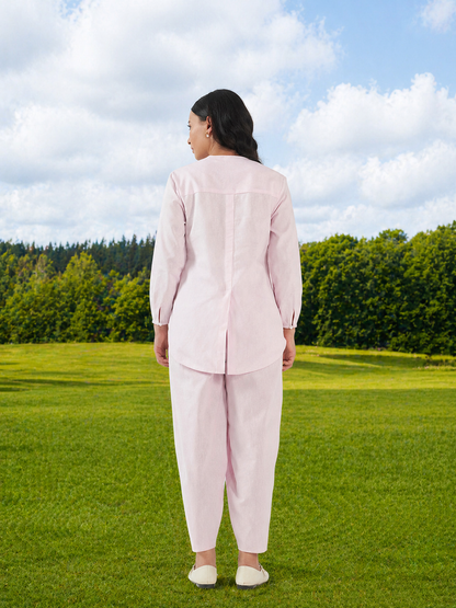 Florian Co-ord Pant Set Light Pink Anchor Thread Flower