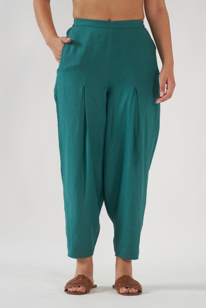 Florian Co-ord Pant Set Dark Green Anchor Thread Flower