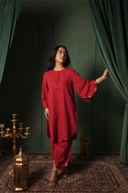 NOOR - KURTA AND PANT SET RED