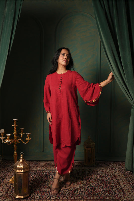 NOOR - KURTA AND PANT SET RED