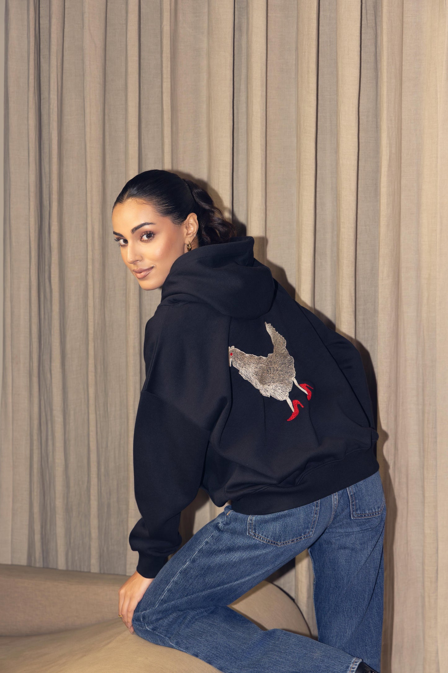 Flex Sweat Shirt Navy Hen