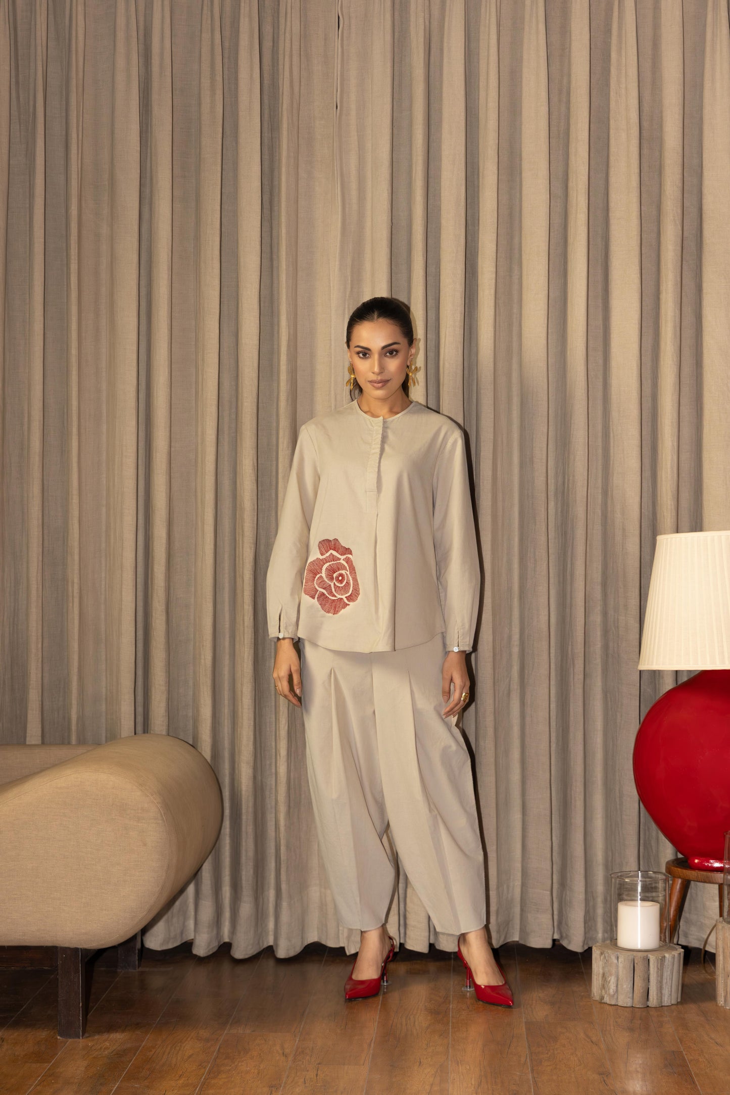 OLENA FLORA - CO-ORD SET BEIGE