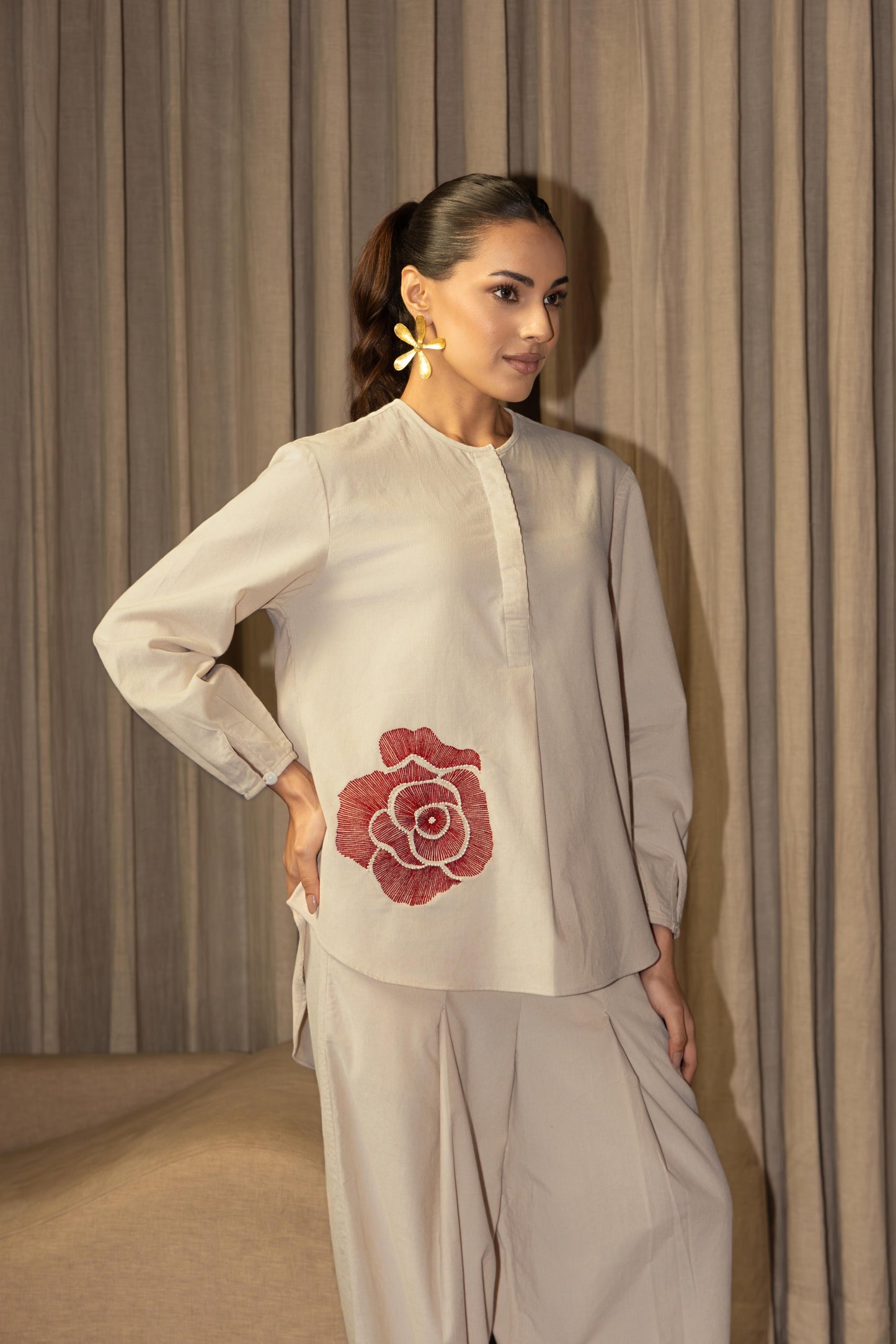 OLENA FLORA - CO-ORD SET BEIGE