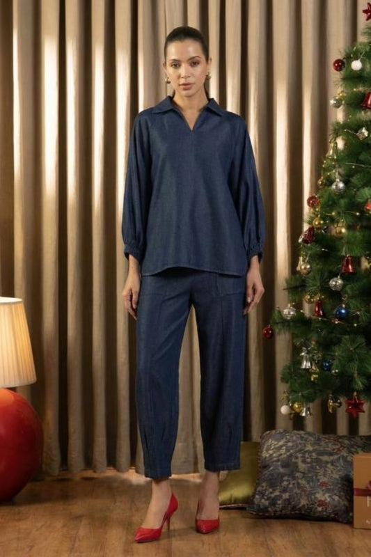 AURA BOHO - SHIRT DARK DENIM